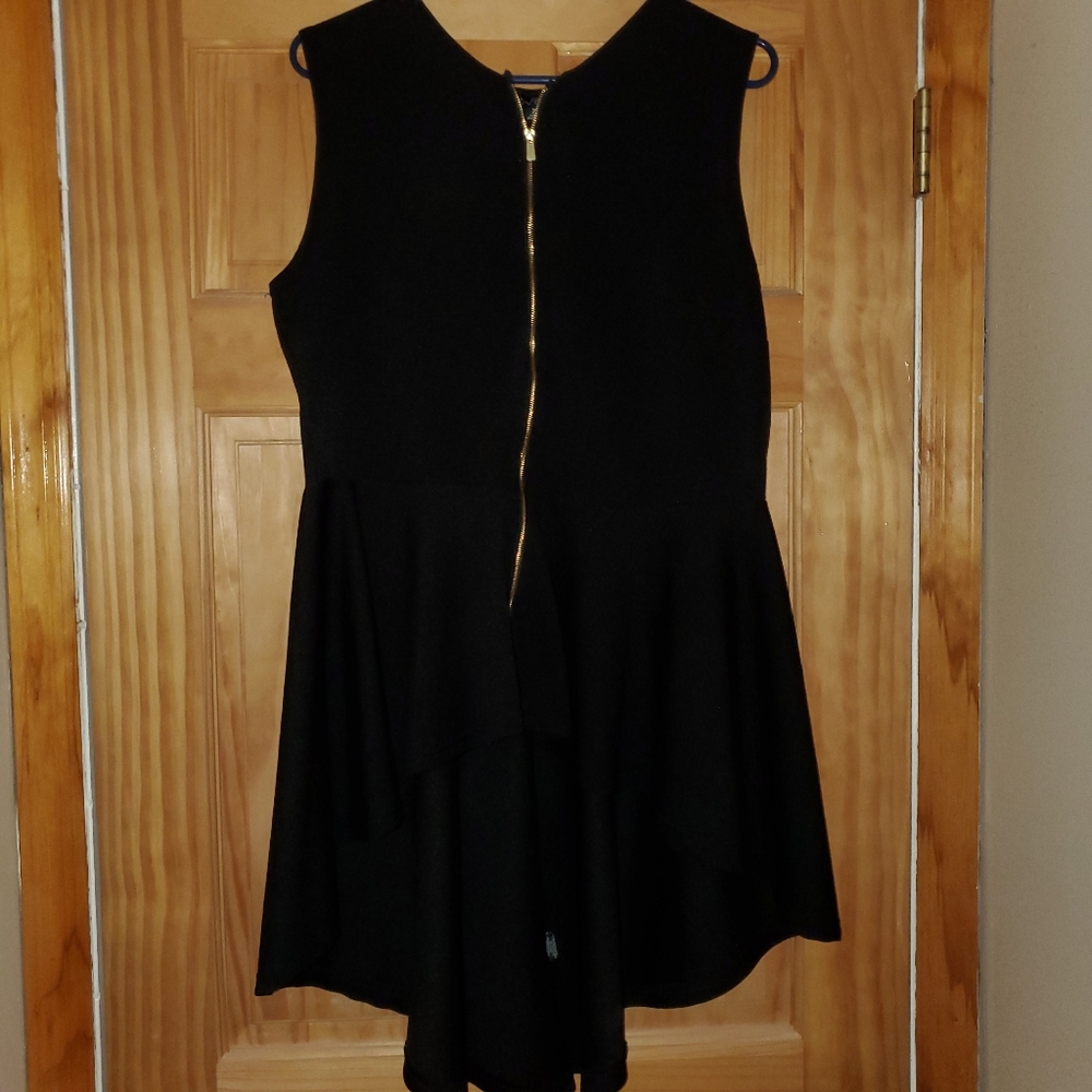 NWOT Black Tank Zipper Front Hi/Low Shirt  2X